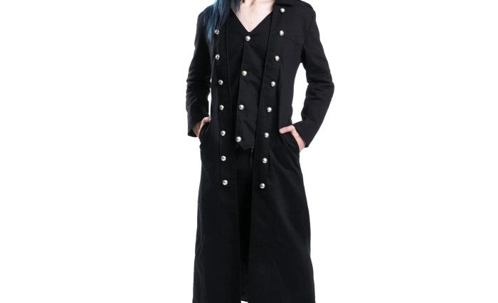 Mens black trench coats gothic fashion