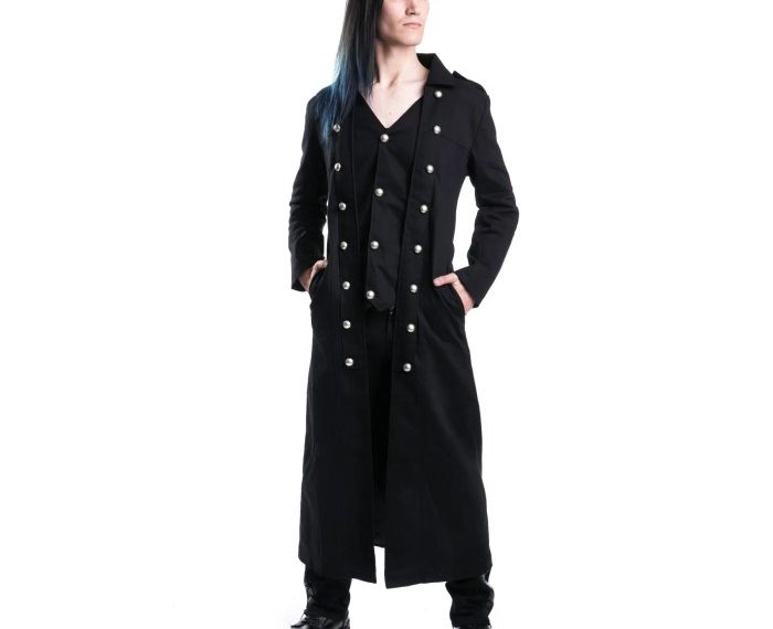 Mens black trench coats gothic fashion