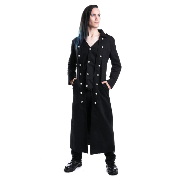 Mens black trench coats gothic fashion